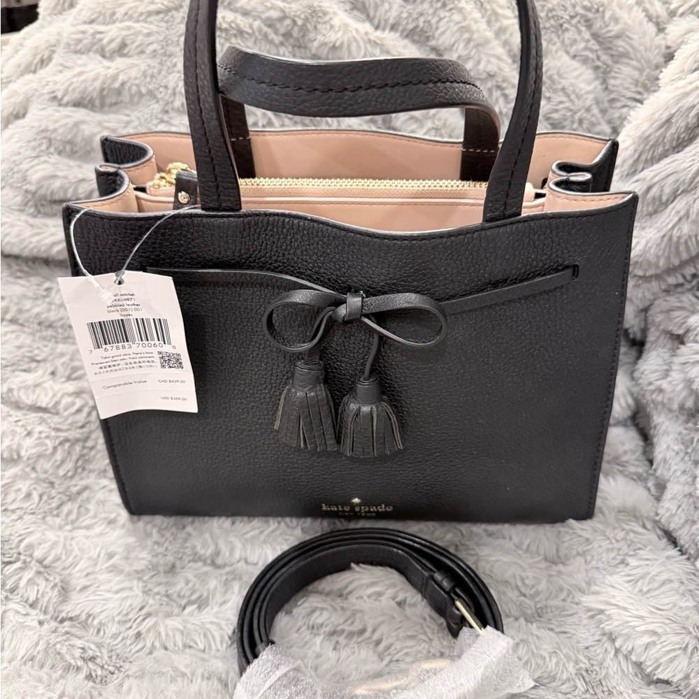 Kate Spade Black Satchel with Tassel Accents